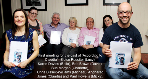 The cast of 'According to Claudia' pick up their scripts. (PHOTO: PHIL MANSELL)