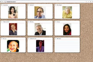 'Claudia' characters with images of how I imagine the characters to look