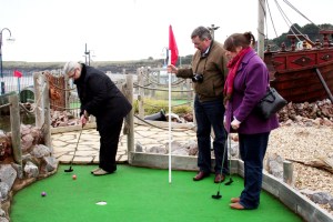 A serious business: playing crazy golf at Barry Island. (PHOTO: PHIL MANSELL)