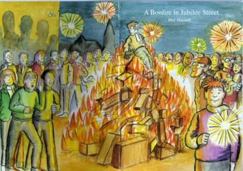 Cover art for 'A Bonfire in Jubilee Street' by Phil Mansell