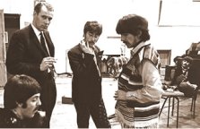 George Martin working with Beatles on probably their greatest LP 'Sgt pepper's Lonely Hearts Club Band'.