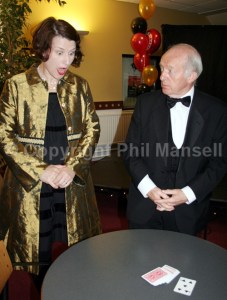 Paul Daniels astounds a fashion lecturer at Newport University's  May Ball. (PHOTO: PHIL MANSELL)