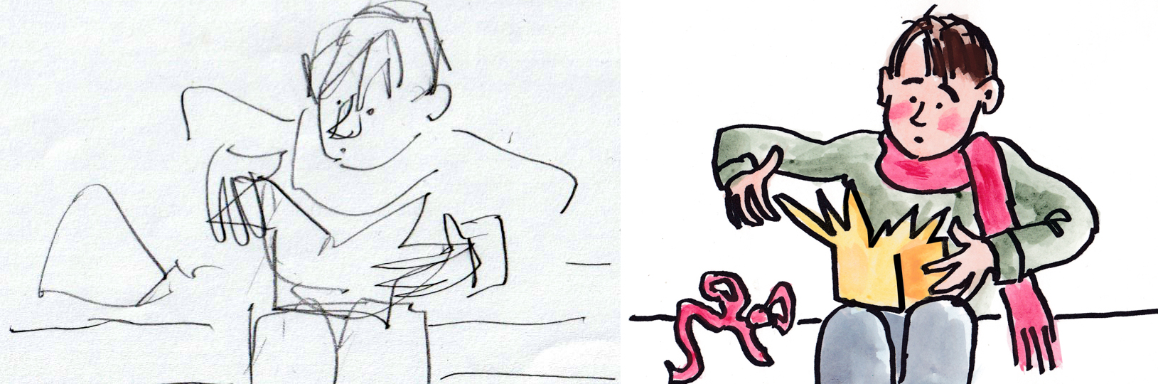 Sketch + Art Boy Unwraps gift